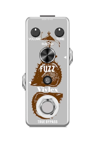 Vivlex Fuzz Mini Elektro Gitar Efekt Pedalı - True Bypass Kompakt Fuzz Pedalı