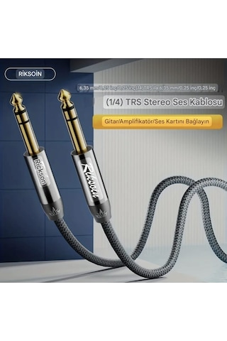 Riksoin 3- Metre 6.5mm - 6.5mm Gitar Enstrüman Ses Kablosu