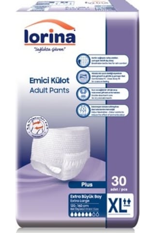 Lorina 6 Damla Emici Külot Extra Büyük Boy XL 30'Lu x 2 60 Adet