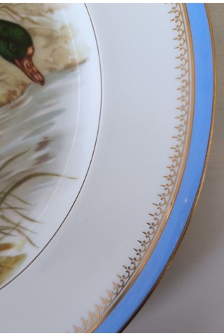 Nurantik Limoges Antika Porselen Duvar Tabağı 32 Cm