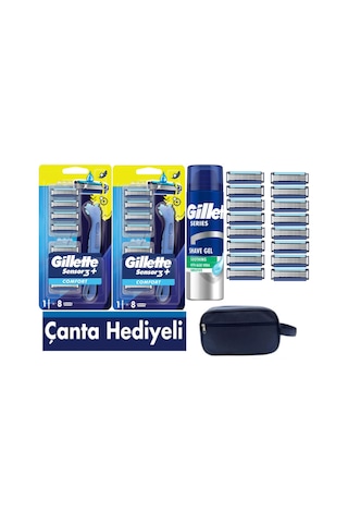 Sensor3 Plus Comfort 2 Makine +16 Adet Yedek Tıraş Bıçağı+ 200 Ml Jel +çanta