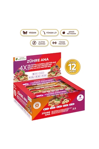 Yüksek Proteinli Meyve Bar Deneme Paketi 40 Gr X 12 Adet 3 Çeşit