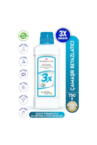 3x Ultra Konsantre Çamaşır Ve Tül Beyazlatıcı Deterjan 750 Gr Diğer