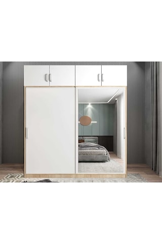 Porta Sürgü Kapaklı Dolap Gardırop Yüklüklü Mb 180cm Montaj Dahil