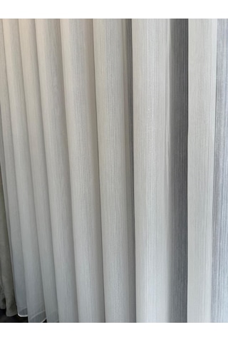 Simli Bambu 1-2 Seyrek Pile Tül Perde, Kırışmaz Ütü İstemez Gramajlı Simli Bambu Tül Perde Kırık Beyaz