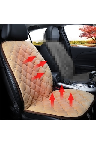 Sones Araba 24v Ön Koltuk Isıtıcı Minder Isıtıcı Kapak Kış Isıtmalı Sıcak, Tekli Koltuk Bej