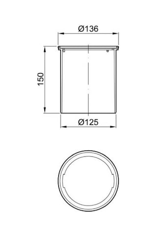 Aco - Easyflow Üst Başlık Çap 136mm, Izgarasız - 5141.46.00