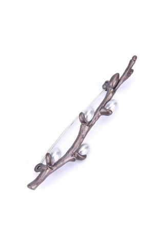 Vintage İnci Erik Çiçeği Dalı Broşlar İğneler Zarif Buket Broş BRONZ