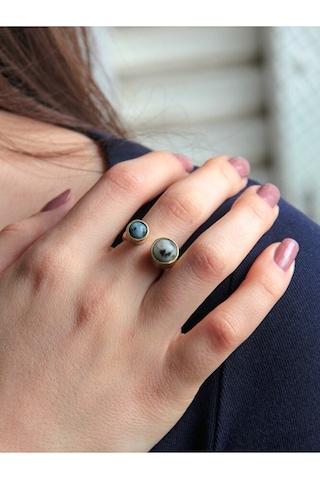 Aytaşı Lapis Doğal Taş Ayarlanabilir Yüzük Aşk Ve Neşe Taşı Çok Renkli