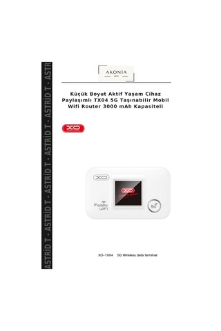 Küçük Boyut Aktif Yaşam Cihaz Paylaşımlı Tx04 5g Taşınabilir Mobil Wifi Router 3000 Mah Kapasiteli