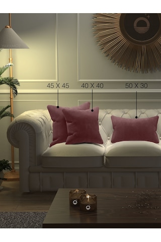 Br Yakamoz Lavanta Pembesi Kırlent , Yastık Kılıfı Kadife Görünümlü Velvet Touch Serisi Lavanta Pembesi