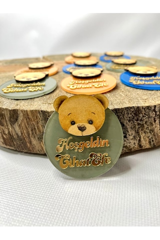 Mr. Home Ayıcıklı Pleksili Magnet-uv Baskılı Doğum Hatırası Magnet