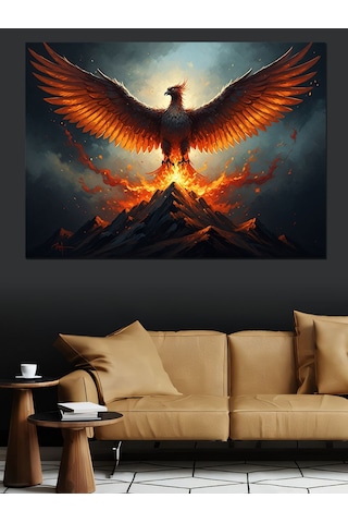 Dağlardan Doğan Büyük Anka Kuşu Dekoratif Kanvas - Mdf Ahşap Tablo
