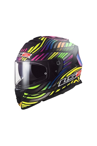 Ls2 Storm 2 Power Kask Mat Siyah - Gökkuşağı