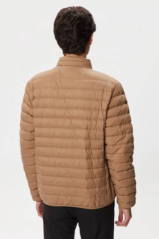 Lacoste Down Fill Jacket Kaztüyü Dolgu Gizli Kapüşonlu Açık Kahverengi Mont Kahverengi