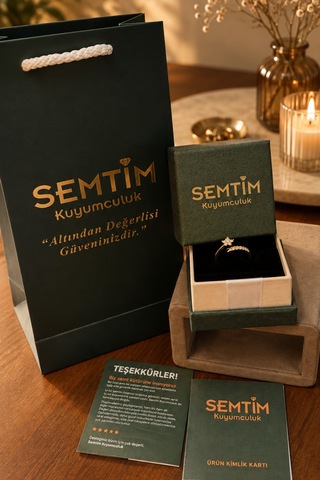 Sertifikalı 316l Çelik Premium Altın Kaplama Grek Desenli Zirkon Taşlı Kadın Yüzük