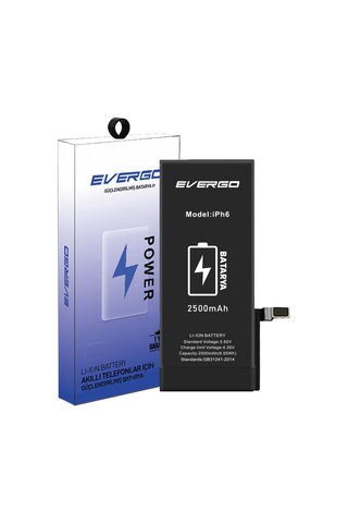 Apple Uyumlu iPhone 6 Güçlendirilmiş Batarya Pil 2500 Mah evergo