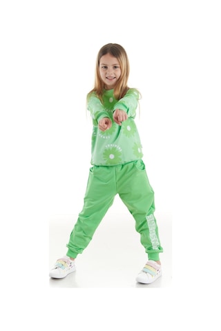 Ahengim Kids Kız Çocuk Eşofman Takımı Çiçek Baskılı Alt Üst İkili Takım Pamuklu Mevsimlik Ak2501 001