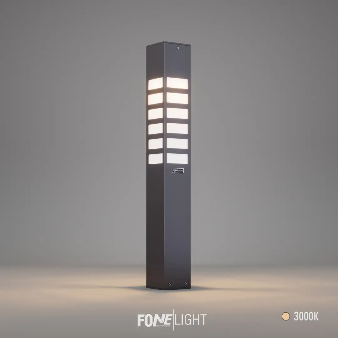 Fonelight Vilorita Alüminyum Modern Bahçe Peyzaj Yol Bollard Aydınlatma Antrasit