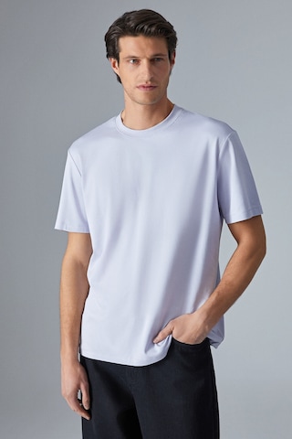 Grimelange Hıson Erkek Relaxed Bisiklet Yaka Kısa Kollu Lila T-shirt Lila