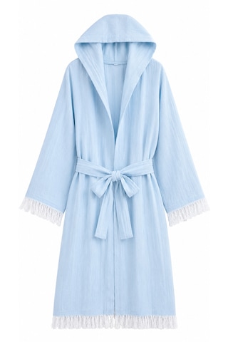 Aquatolıa Muslin Düz Desen Plaj, Sauna, Spa, Banyo Amaçlı Bornoz. Mavi
