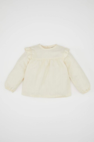DeFacto Kız Bebek Bisiklet Yaka Twill Uzun Kollu Gömlek D6234A524WNER233 Ekru