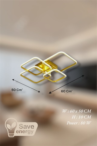 Ey Shop Eskitme 4 Lü Kare Model 3 Renk Led Avize Eskitme Gold