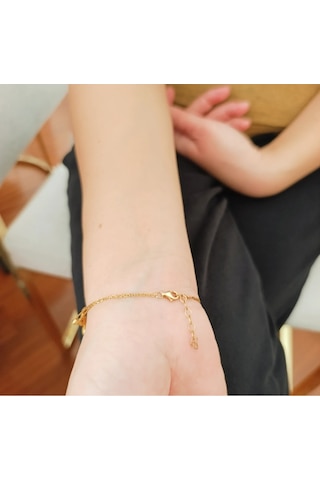Oriental Kuyumculuk Jewellery Büyük Gold Altin Siyah Ve Beyaz Tasli Gumus Bileklik Bilezik Altın