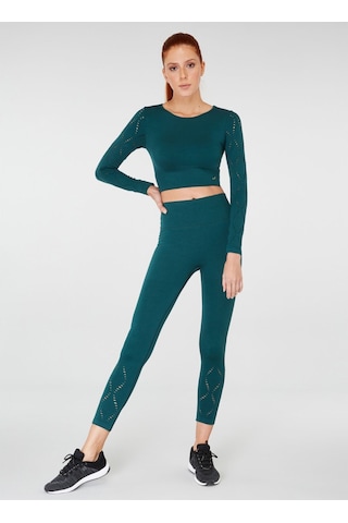 Jerf Naples Uzun Kol Crop Top Econyl Yeşil