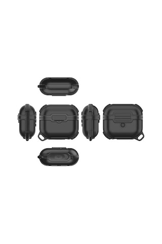 Apple AirPods Uyumlu 3. Nesil Zore Airbag 16 Silikon 1-1 Su Geçirmez Kılıf Siyah