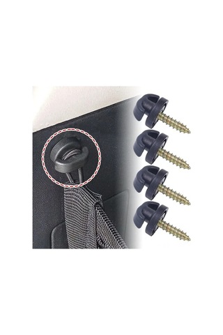 Pazly Araç Bagajı İçin Pratik Çanta Filesısı 4 Adet Siyah Abs Kanca, 38x25mm