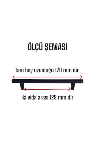 Boy Kulp Mat Siyah 128 Mm Kulp Mobilya Mutfak Dolabı Çekmece Dolap Kapak Kulpu Kulbu Metal Kulpları