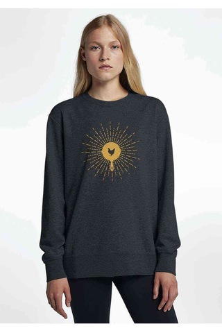 Pubg Tava Tavuk Baskılı Füme Antrasit Kadın Sweatshirt