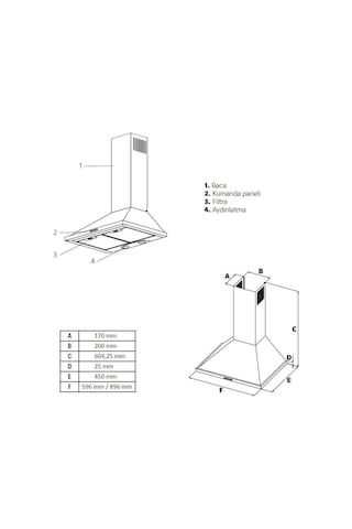 Simfer 8716 60CM Retro Bej Push Button Piramit Davlumbaz