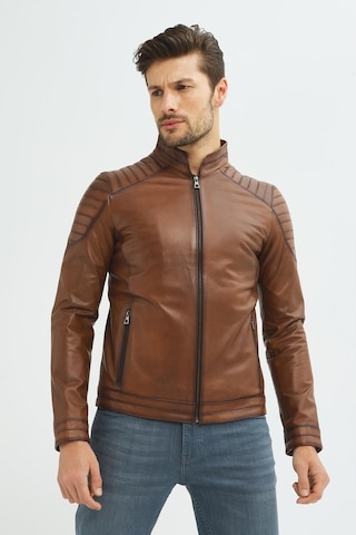 İkbal Jack Taba / Gerçek Erkek Deri Mont Em-0521T
