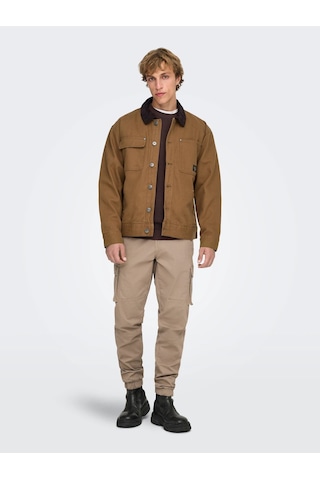 Only & Sons Onstımber Cotton Jacket Otw Erkek Kahverengi Mont - 22035717 Kahverengi