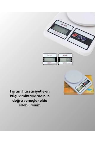 Buğz Dijital Mutfak Terazisi 10kg Kapasiteli 1g Hassasiyetli