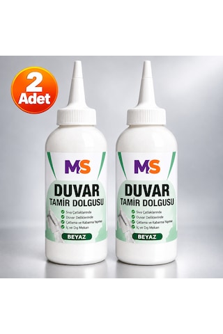 2 Adet Hazır Duvar Tamir Dolgusu Beyaz 220 Gr Macunu Zemin Alçı Sıva Çatlak Boşluk Onarıcı Giderici 1 Adet