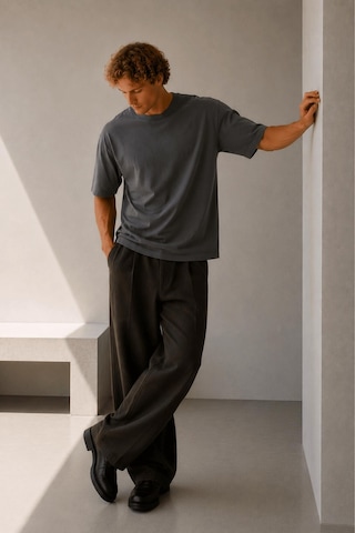 Alexandergardi Oversize Bisiklet Yaka T-shirt Gri