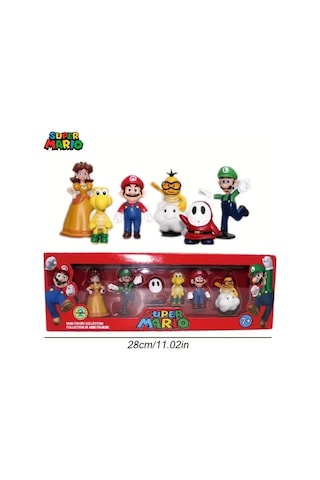 Süper Mario 6'lı Set Mario ,luigi, Yoshi, Prenses Figür Seti Oyuncaklar