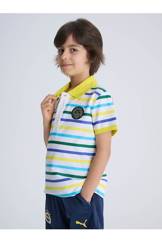 Fenerbahçe Çocuk Trıbun 6 Renk Logolu Polo BEYAZ