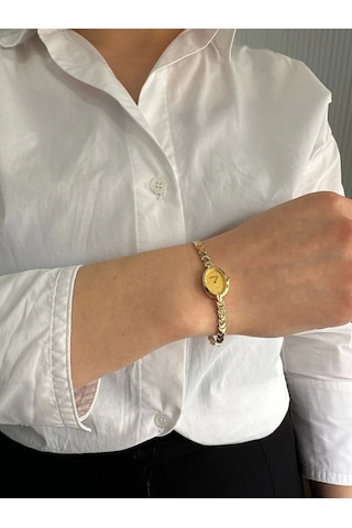 Arpaş 14 Ayar Altın Eklentili Saatli Bileklik 945 Gold Sarı Altın