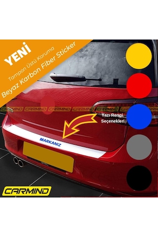 Renault Fluence Beyaz Karbon Tampon Eşiği Sticker