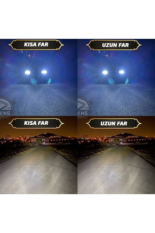 Dacia Dokker Için Uyumlu Şimşek Etkili Mercekler Led Xenon Far Tek Renk Beyaz