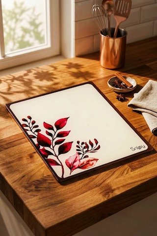 Snippy Bloom - Cam Kesme Tahtası Cam Kesim Panosu Dekoratf Cam Kesim Tablası 29 X 34 Cm Çok Renkli