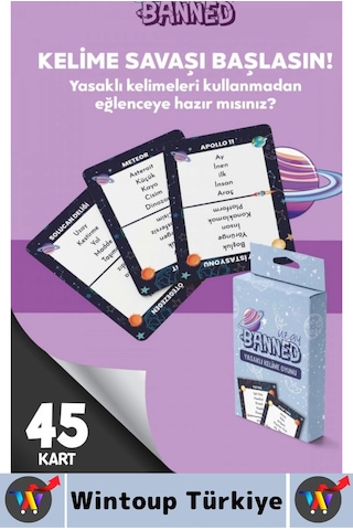 Eğlenceli Aile Arkadaş Okul Sosyalleşme Yaratıcılık Sözel Beceri Gelişimi Oyun Banned-uzay 45 Kart