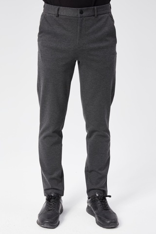 Erkek Beli Yarım Lastikli Arka Cep Fermuarlı Slim Fit Pantolon Antrasit Antrasit