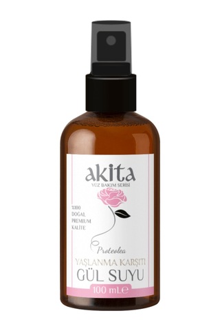Akita Doğal Yaşlanma Karşıtı Cam Şişe Gül Suyu 100 ML