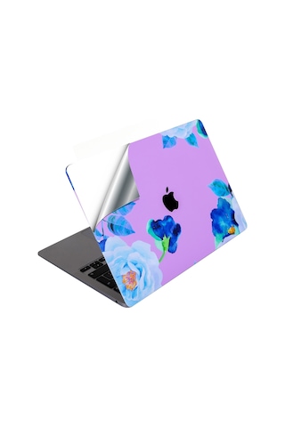 Apple Uyumlu Macbook Air M1 Kılıf Flower03 Yapıştırma Laptop Kaplama Sticker Koruyucu A2337 İle Açık Pembe