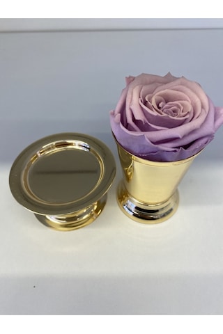 Gül Kovası Ve Lokumluk Set Gold